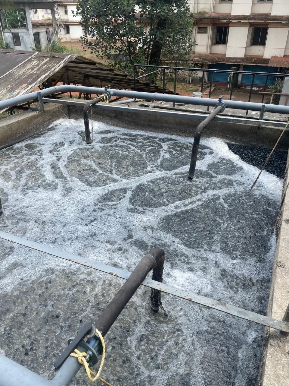 Aeration and biological treatment tank at a water treatment plant